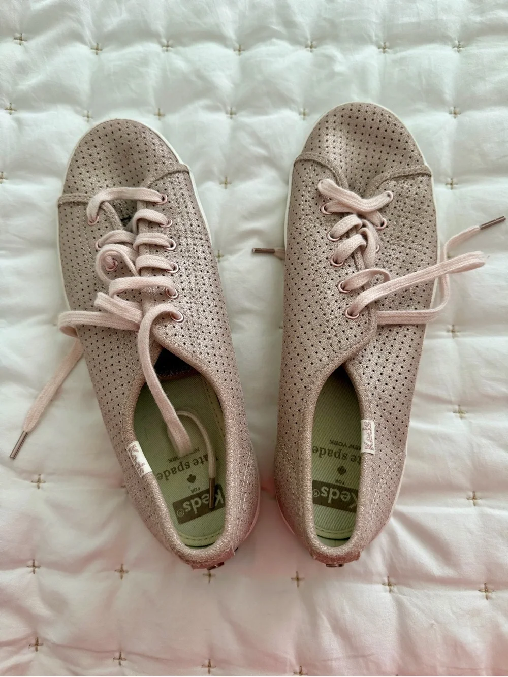 kate spade x Keds Pale Pink / Blush Perforated Lace-Up Sneakers